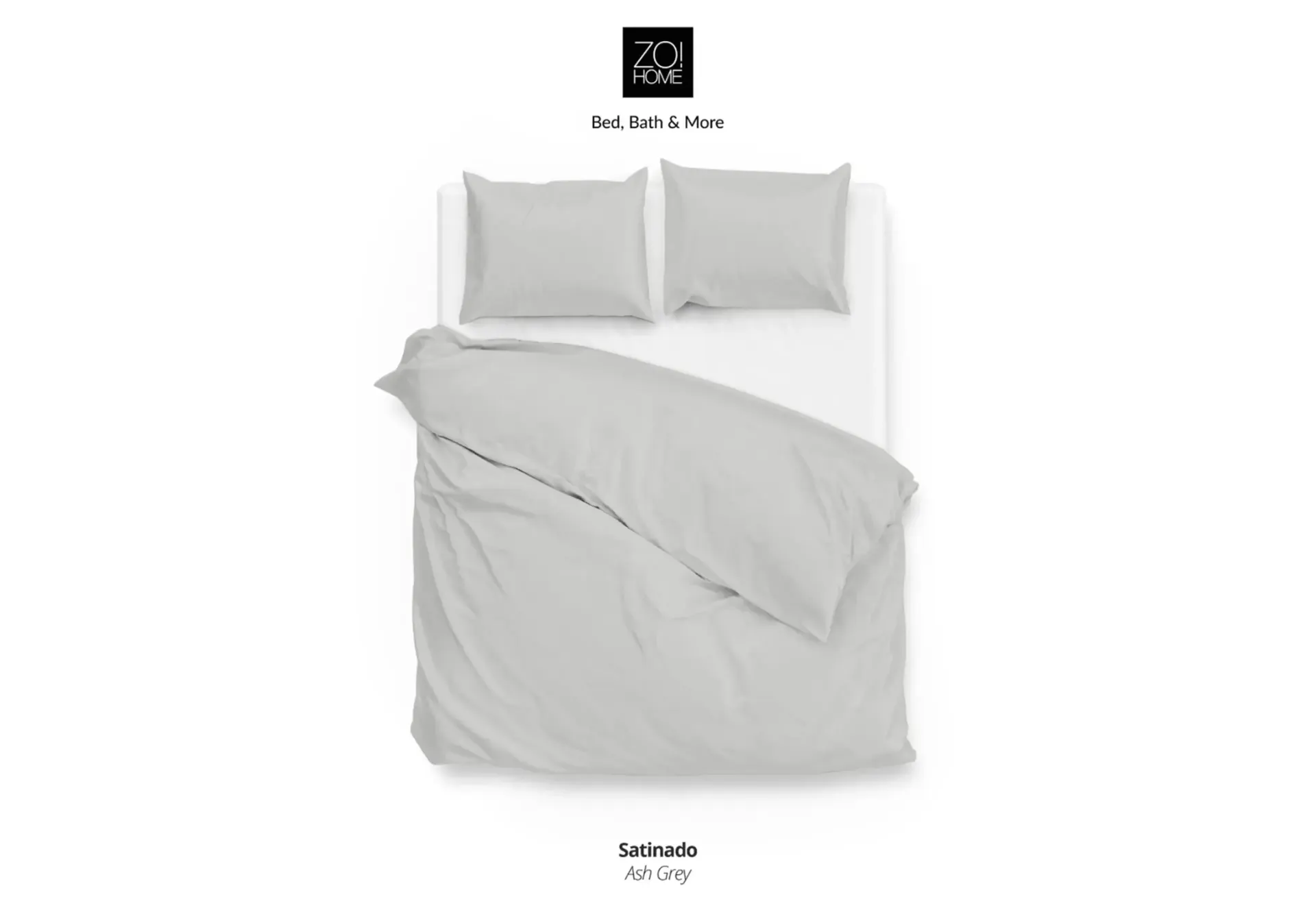 Zo!Home Satinado Dekbedovertrek Silver Grey