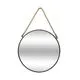 Miroir rond métal à suspendre avec corde D 37cm
