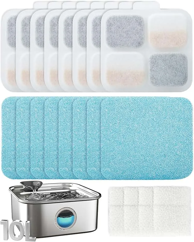 oneisall 8Set Filters for for PW07SAU 10L/2.64Gal Stainless Steel Dog Water Fountain