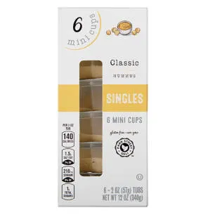 Classic Hummus Single Serve Mini Cups, 6 pack