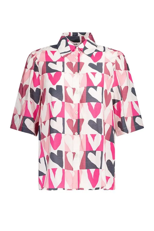 Roze blouse met hartjes