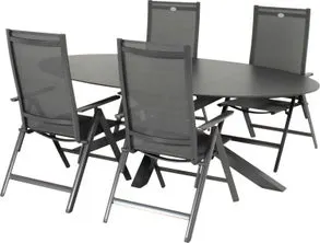 Hartman 4-zits diningset Xander met Aruba antraciet