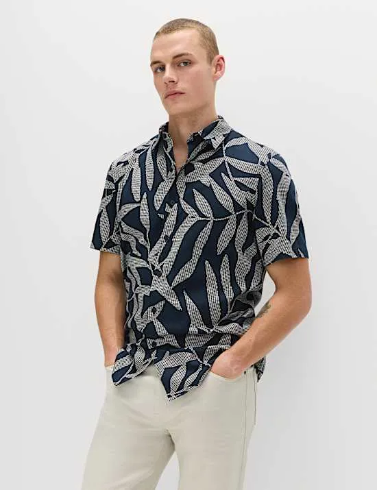 Pure Cotton Floral Short Sleeve Shirt