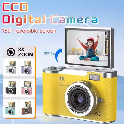 Digital Camera 8X Digital Zoom Vintage Video Recorder 180° Flip Screen Compact Digital Photography Camera for Children Toys