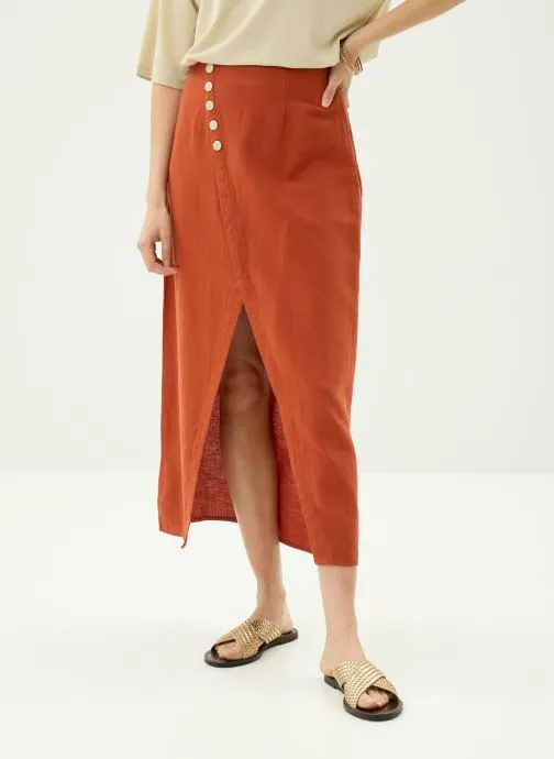 Shorts Viprisilla Hw Midi Button Skirt/Vol/R dames bruin
