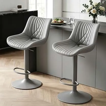 VATROS Swivel Bar Stools Set of 2, Height Adjustable Count…