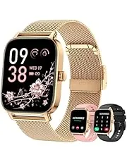 Smart Watch for Women Android/iPhone: Fitness Tracker Smart Watches Rose Gold IP68 Waterproof Bluetooth Calls Answer&Make 1.85" Smartwatch Activity Pedometer Heart Rate SpO2 Monitor 120+ Sports Model