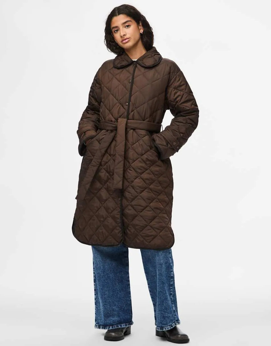 Pieces Quilted jacket in hot fudge