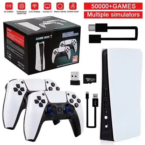 GB5 Video Game Console 256G 50000+ Retro Games HDTV Game Box 5 with Two Gamepads 45 Emulators For PS1/PSP/NDS/N64 Gaming Stick