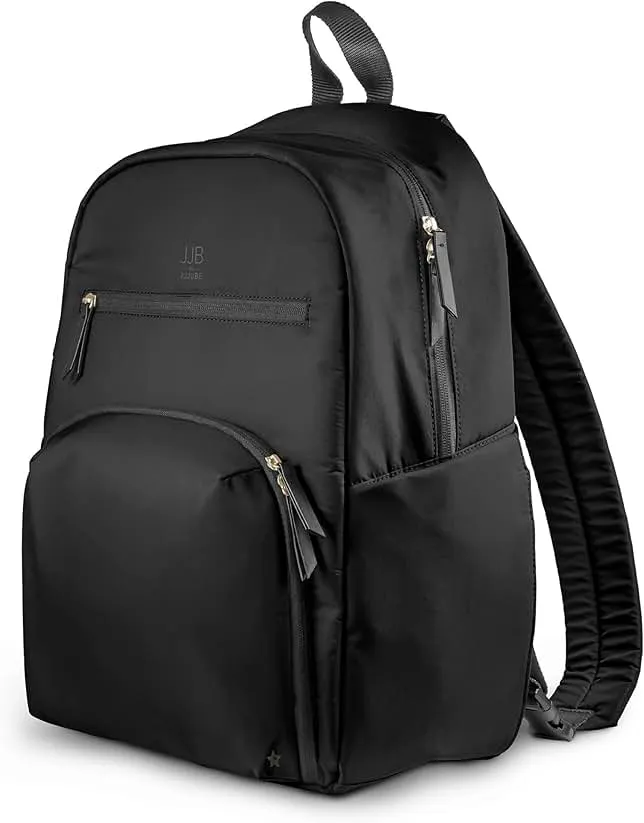 JJB by JuJuBe, New Deluxe Diaper Bag Backpack with Portable Changing Pad, Stroller Straps, Large Travel Backpack for Boy or Girl, Carrying Baby Bottles, Diapers, Pacifiers, Black, Mother's Day Gift