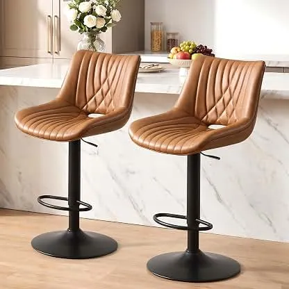 VATROS Swivel Bar Stools Set of 2, Height Adjustable Count…