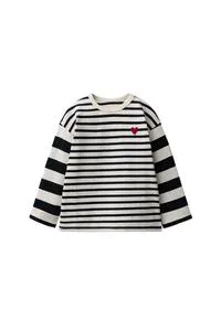 STRIPED HEART EMBROIDERY T-SHIRT