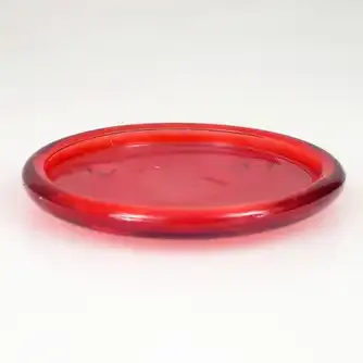 Boston Living Glass Plate Candle Holder 12.5cm Red