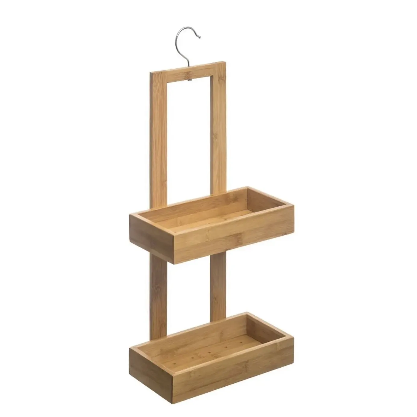 Mensola doccia a 2 ripiani in bambù ‚Äì 61,2√ó26,1√ó13 cm