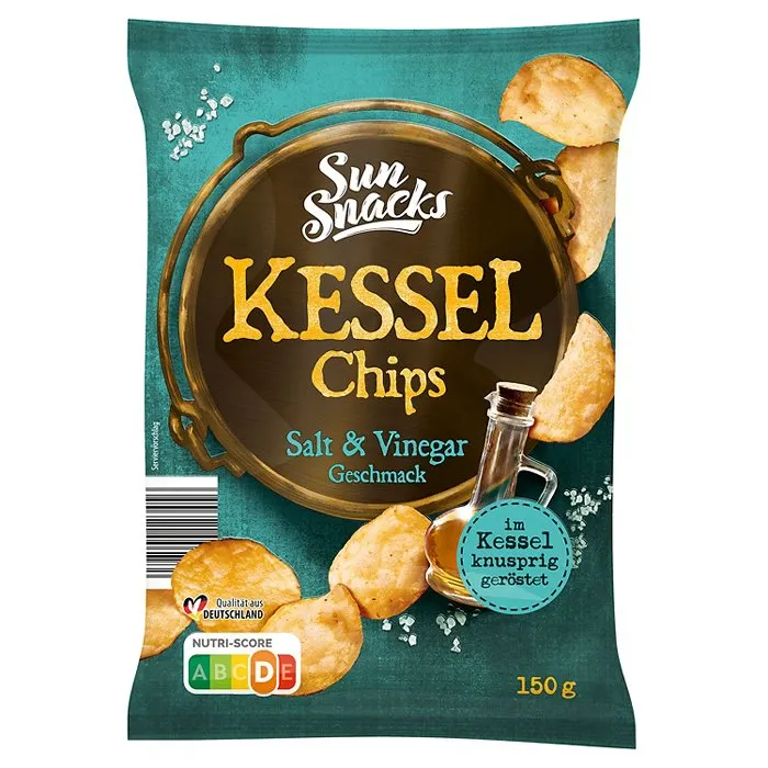 SUNSNACKS Kessel Chips 150 g, Salt & Vinegar
