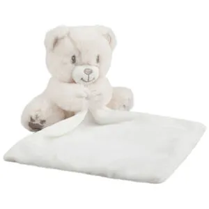 Doudou ourson à détails brodés argentés