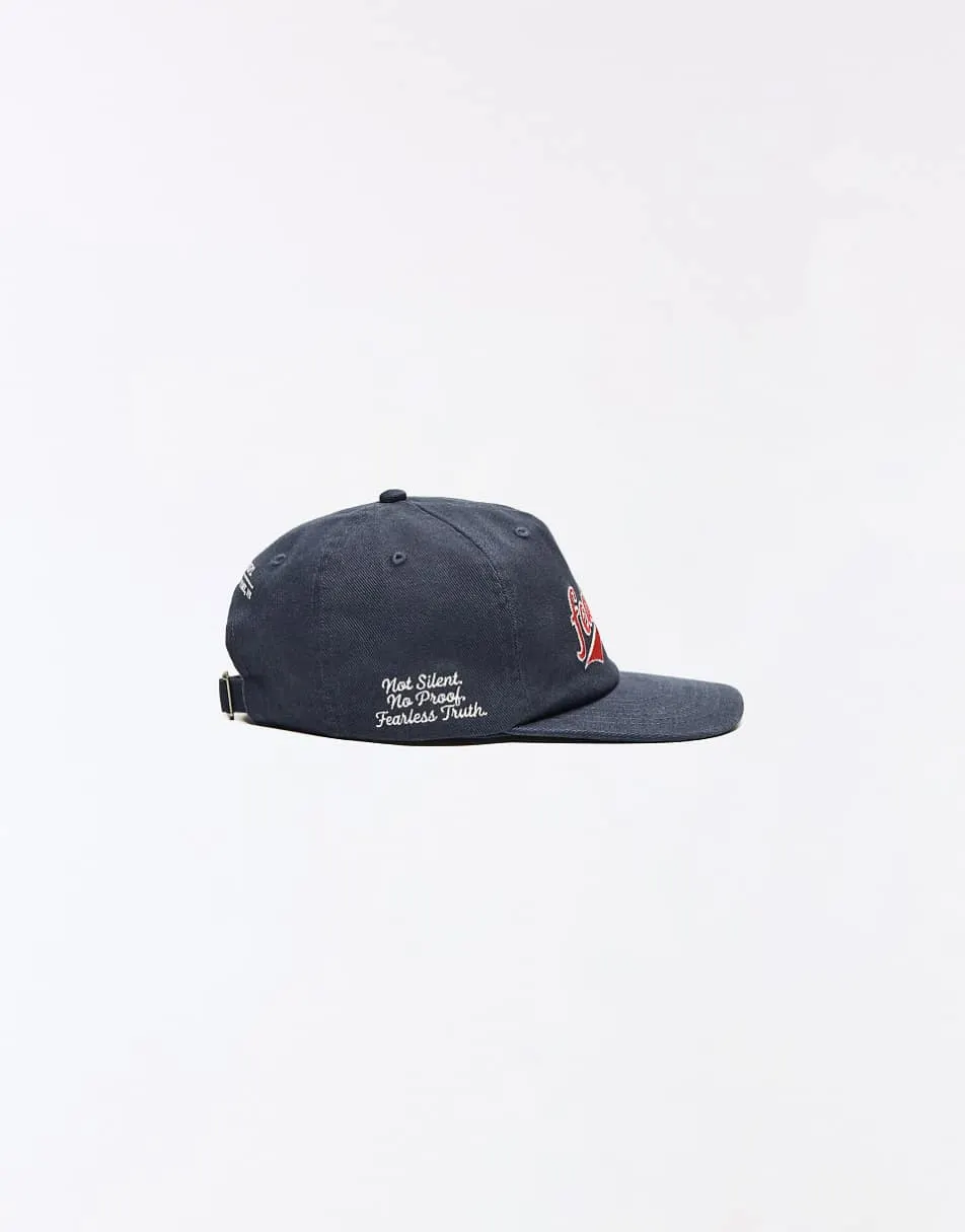 Bershka Embroidered cap in navy