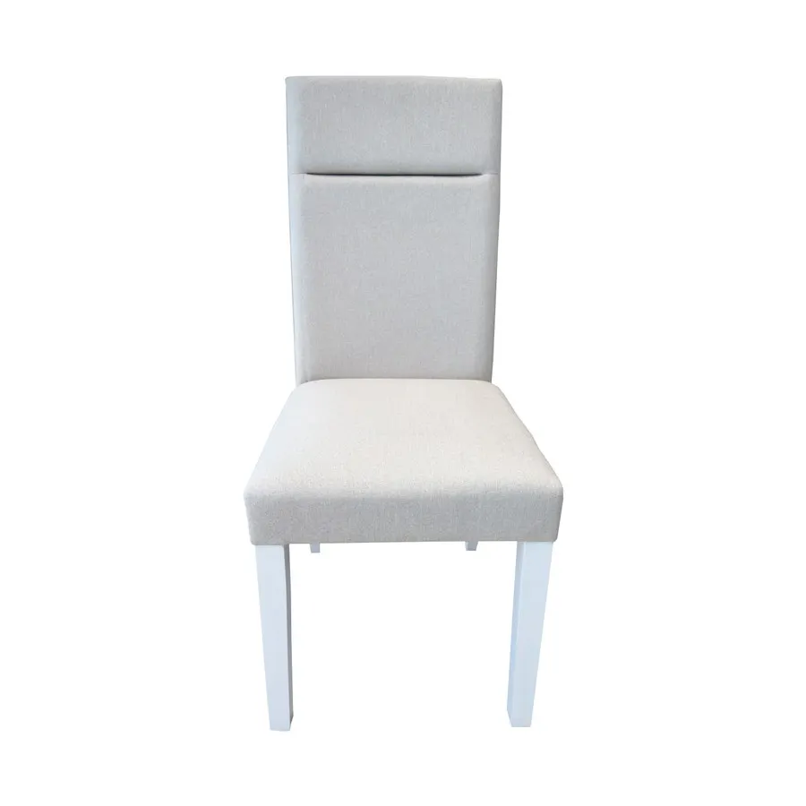 Silla Mosconi Velvet blanco tapizado beige