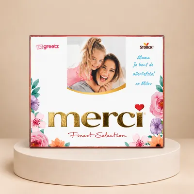 Merci | Liefste moeder met eigen foto en tekst | 250g
