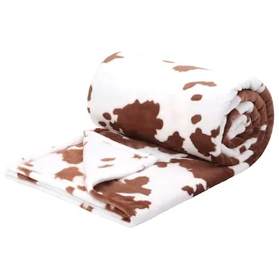 Faux Fur Throw Blanket Ivory 60-in x 70-in Polyester Throw