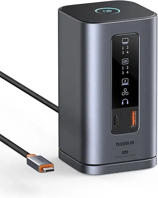 Baseus Docking Station, Spacemate(Win) 11 in 1, Triple Display, 4K HDMI and DP, 10Gbps USB A/C Ports, Gigabit Ethernet, 100W PD, Audio, Laptop Docking Station for Windows/Dell/HP/Lenovo/Asus/Acer/Mac