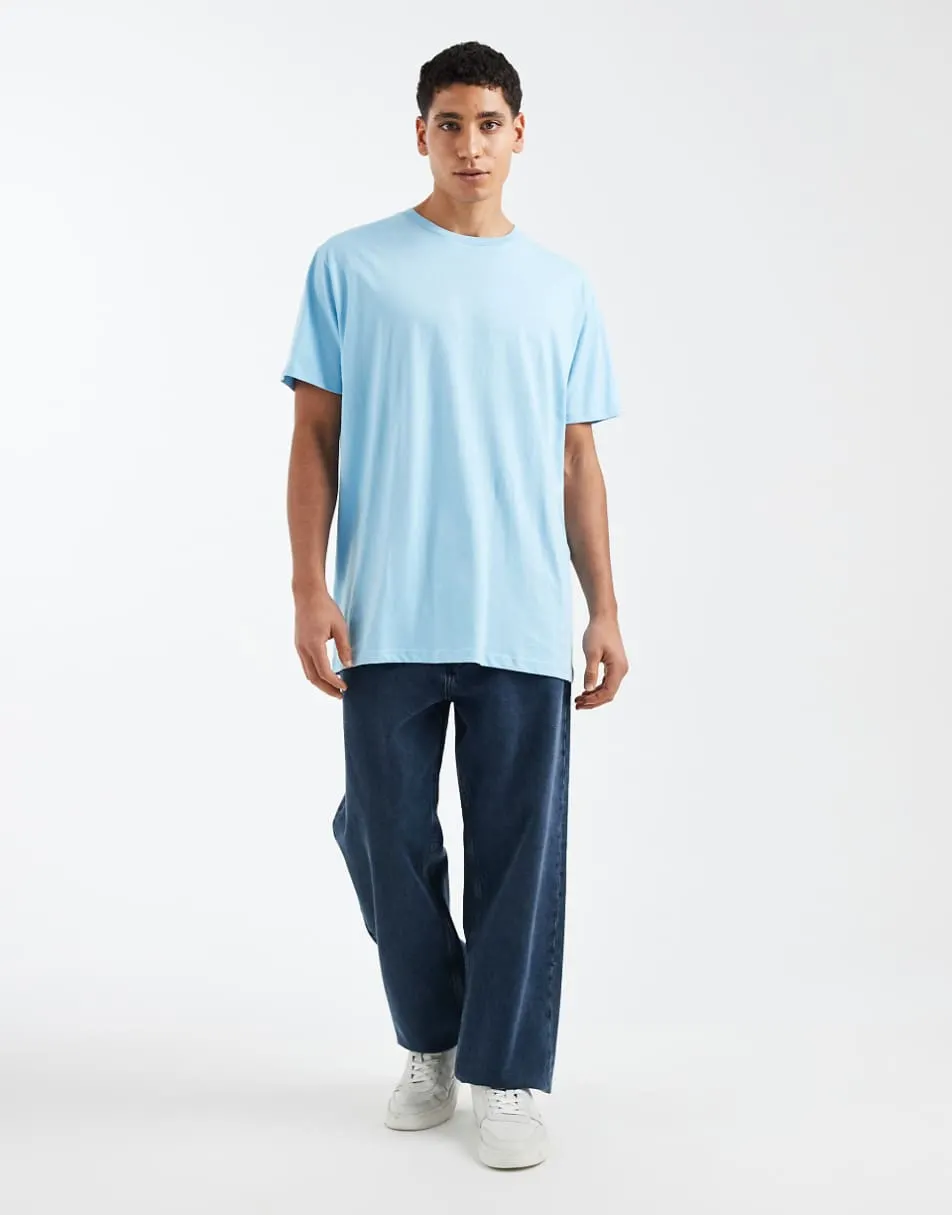 Brave Soul oversized crew neck t-shirt in sky blue