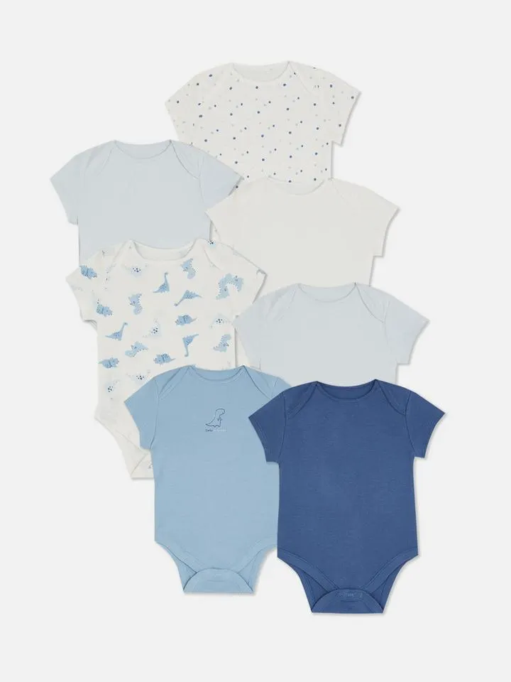 0–36 mois | Lot de 7 bodys à manches courtes