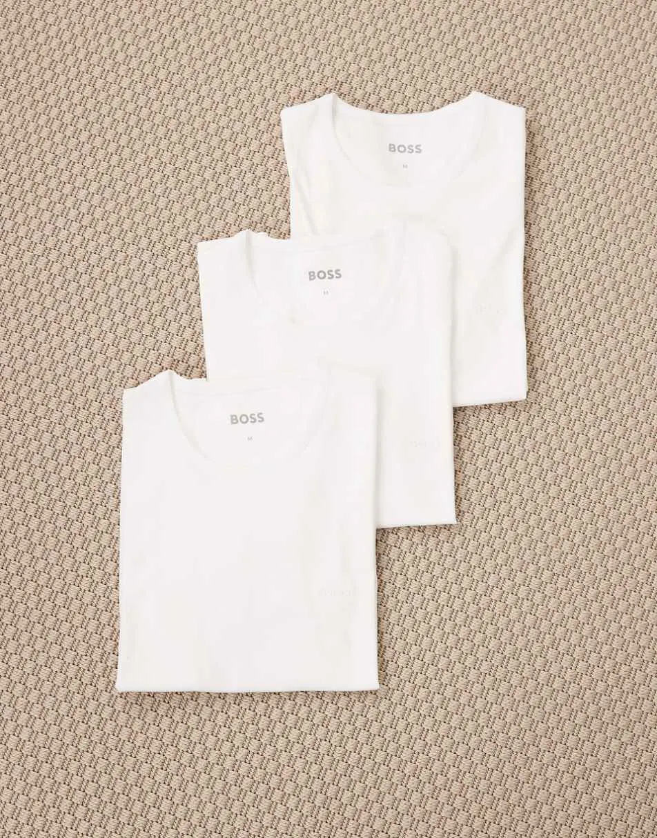 BOSS Bodywear 3 pack t-shirt in white