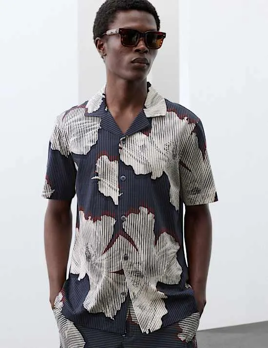 Pure Cotton Floral Short Sleeve Shirt
