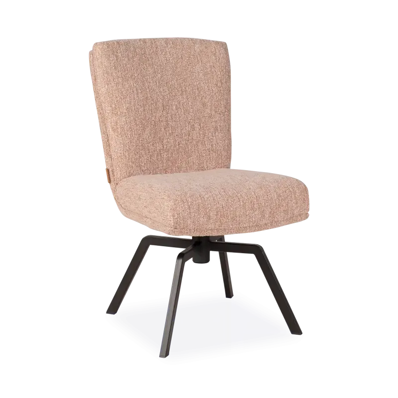 Eetkamerstoel Iska - draaibaar - flex rugleuning - stof Lodge Blossom - poot H zwart