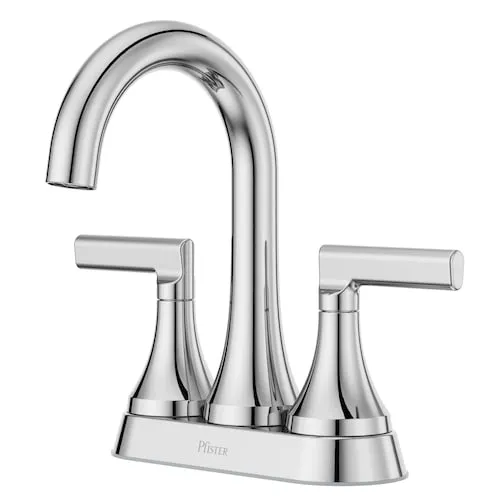 Vedra 2-Handle 4-inch Centerset Bathroom Faucet/Vanity Tap in Chrome (Drain & Valve Incl.)