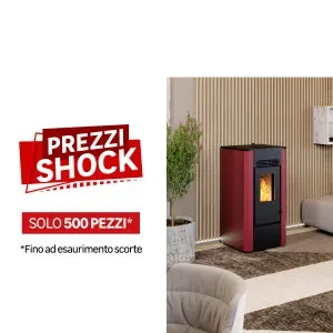 Stufa a pellet ventilata KARIN 8.1 kW bordeaux