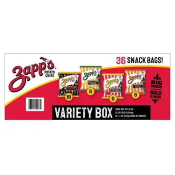 Zapp’s Potato Chips, Variety Pack, 1 oz, 36-count