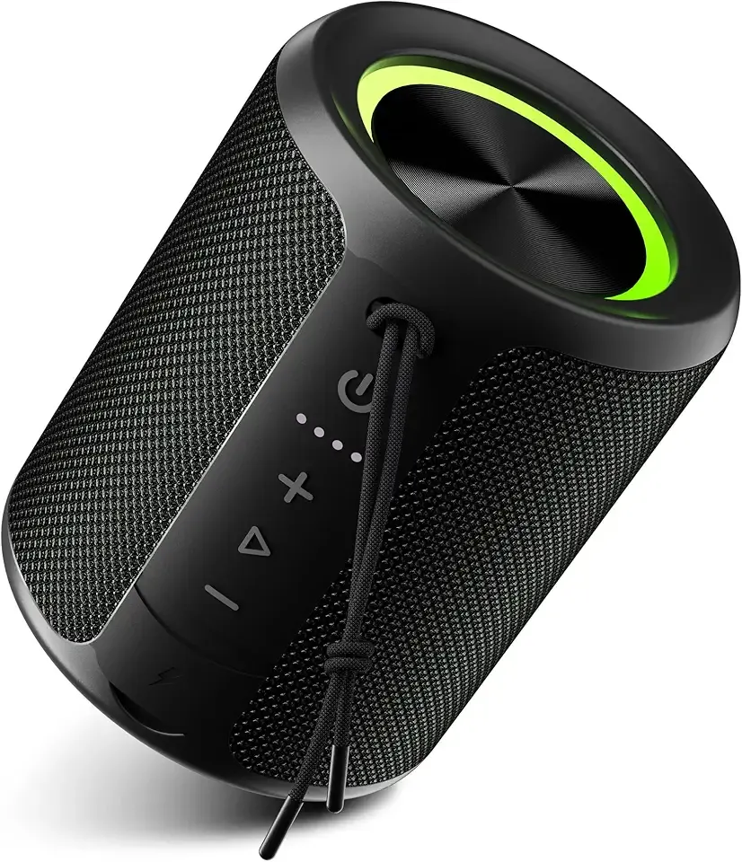 Portable Bluetooth Speaker Wireless,IPX7 Waterproof Dustproof,15W Loud Bass Stereo,2600mAh All Day Playtime, BT5.3 & TWS Light,Home/Party/Outdoor/Beach
