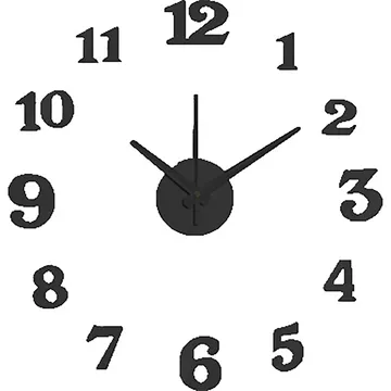 Orologio da parete adesivo Nero 50x50 cm