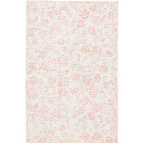 Mainstays Pink Floral Faux Fur Indoor Accent Rug, 36"x56"