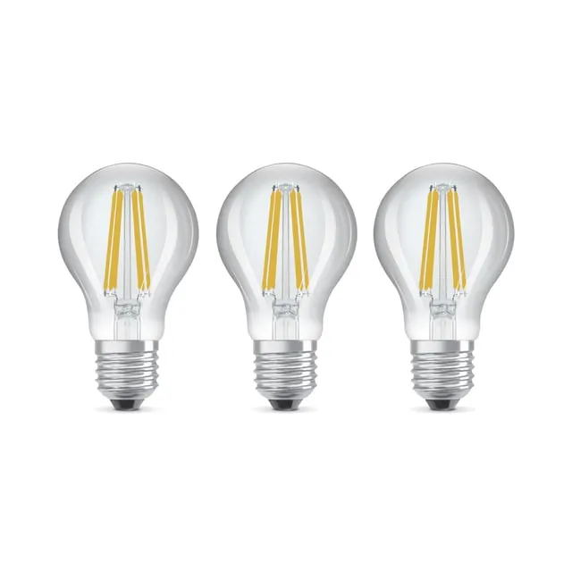 Set da 3 lampadine LED filamento, E27 goccia, smerigliato, 7.2W= 1521 LM (equiv 100 W), classe energetica A, LEXMAN