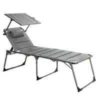 Komfort-Sonnenliege inkl. Kissen gepolstert aus Aluminium, ca. 193 x 67 x 32 cm - Anthrazit
