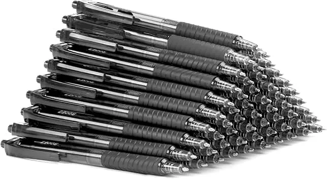 Sooez 40 Pack Bulk Pens Ballpoint, Smooth Writing Pens with Soft Grip, Retractable Black Ink Pens, Medium Point 1.0mm Pen for Journaling, Ballpoint Pen Office Supplies for Nurse, Server, Note Taking