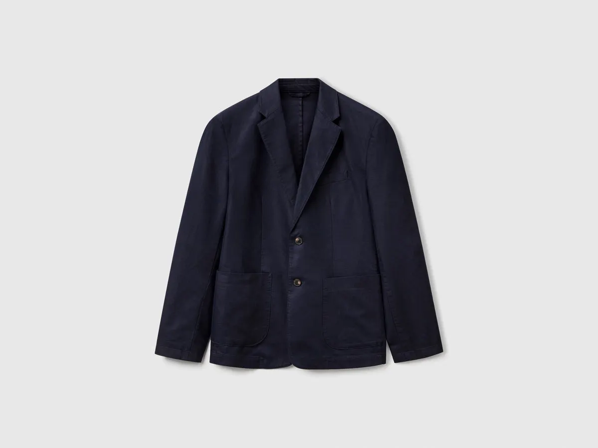 Slim fit blazer in linen blend
