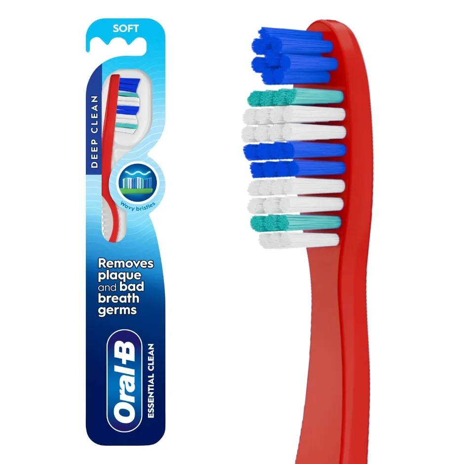 Oral-B Essential Clean Toothbrush, Removes Plaque, Soft, 1 Count