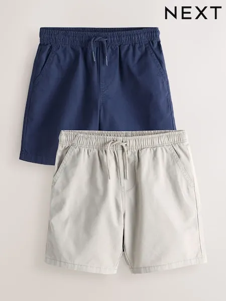 Navy/Stone 2 Pack Shorts (3-16yrs)
