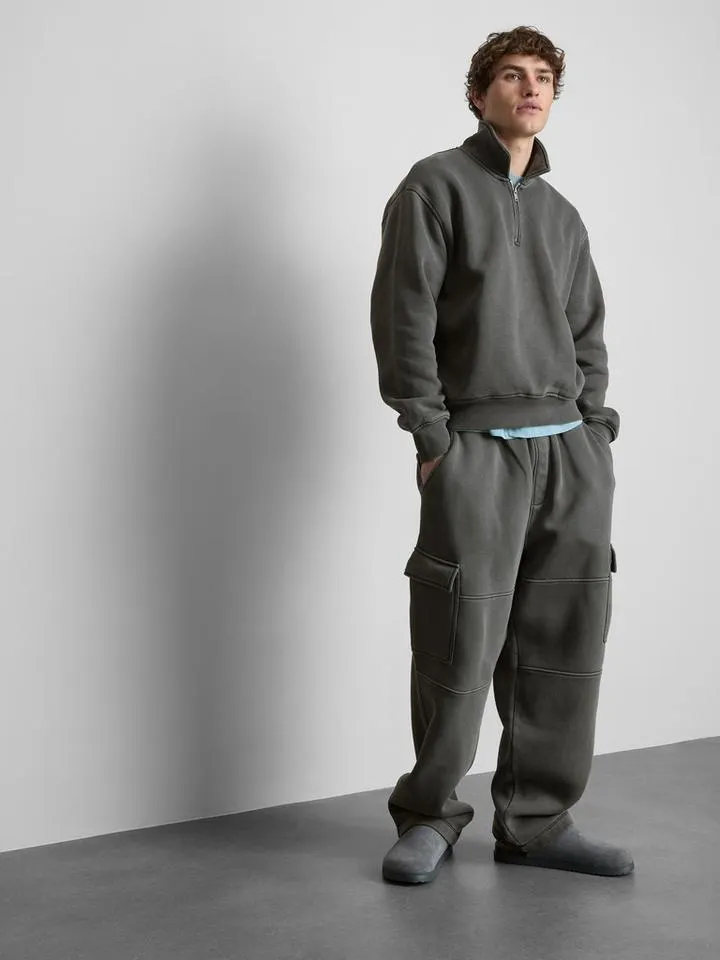 Sweat-shirt polo à col zippé