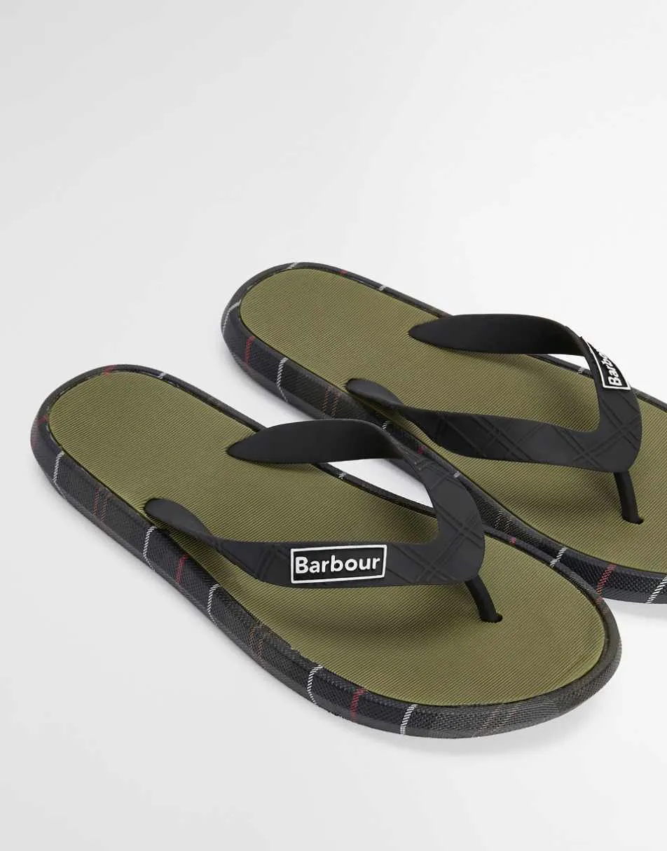 Barbour Oakdale tartan sandal in green