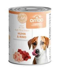 arriba mit Huhn, Rind für Hunde 6 x 800 g