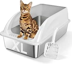 Tevila XL Open Top Stainless Steel Litter…