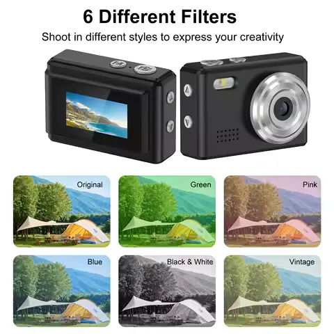 Pocket Keychain Camera 1080P HD Video 12MP Photo Digital Camera LCD Display 6 Filters Portable Mini Camera for Travel Recording