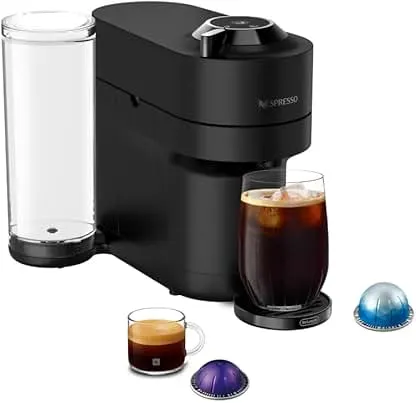 Nespresso Vertuo Pop+ Coffee and Espresso Maker by De'Longhi, Black Matte with Dark Chrome Nespresso Vertuo Pop+ Coffee and Espresso Maker by De'Lo…