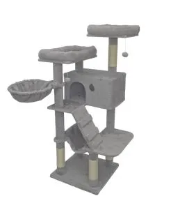 Adori Krabpaal Lizzy - Krabmeubel - 49x49x135 cm Lichtgrijs Wit