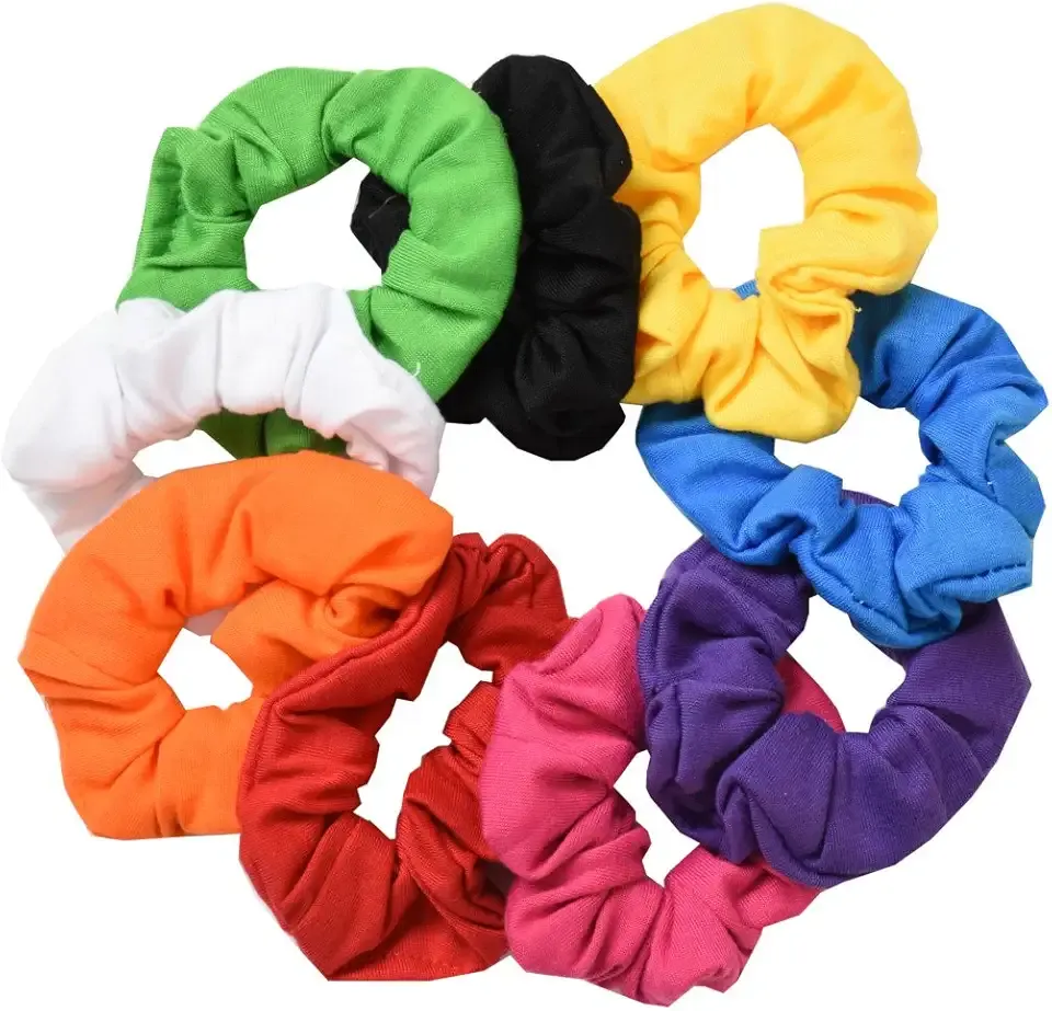9 Pack Scrunchies Hair Ties (Bright Colors)